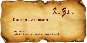 Kormos Zsombor névjegykártya